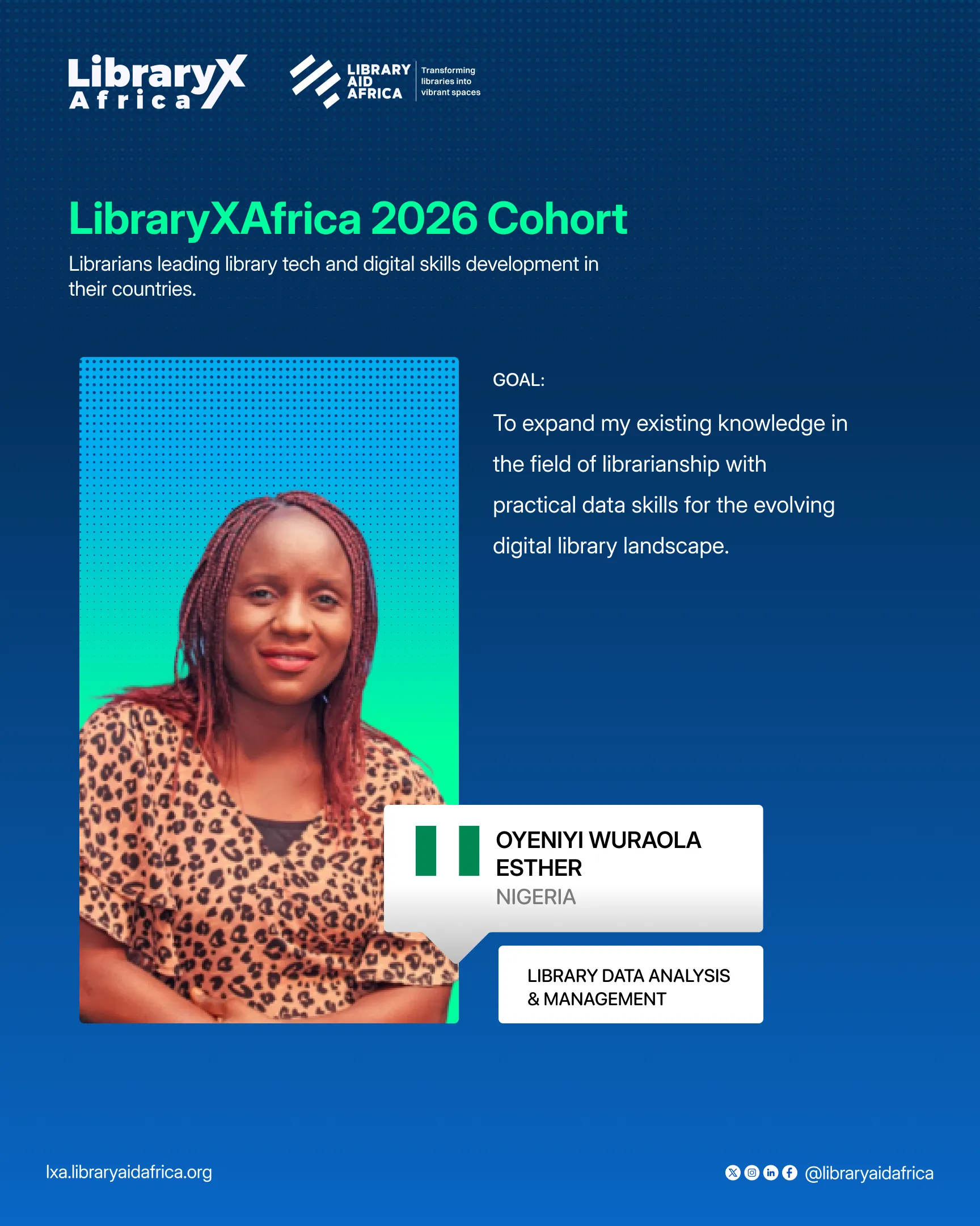 Oyeniyi Wuraola Esther — Nigeria, Library Data Analysis & Management
