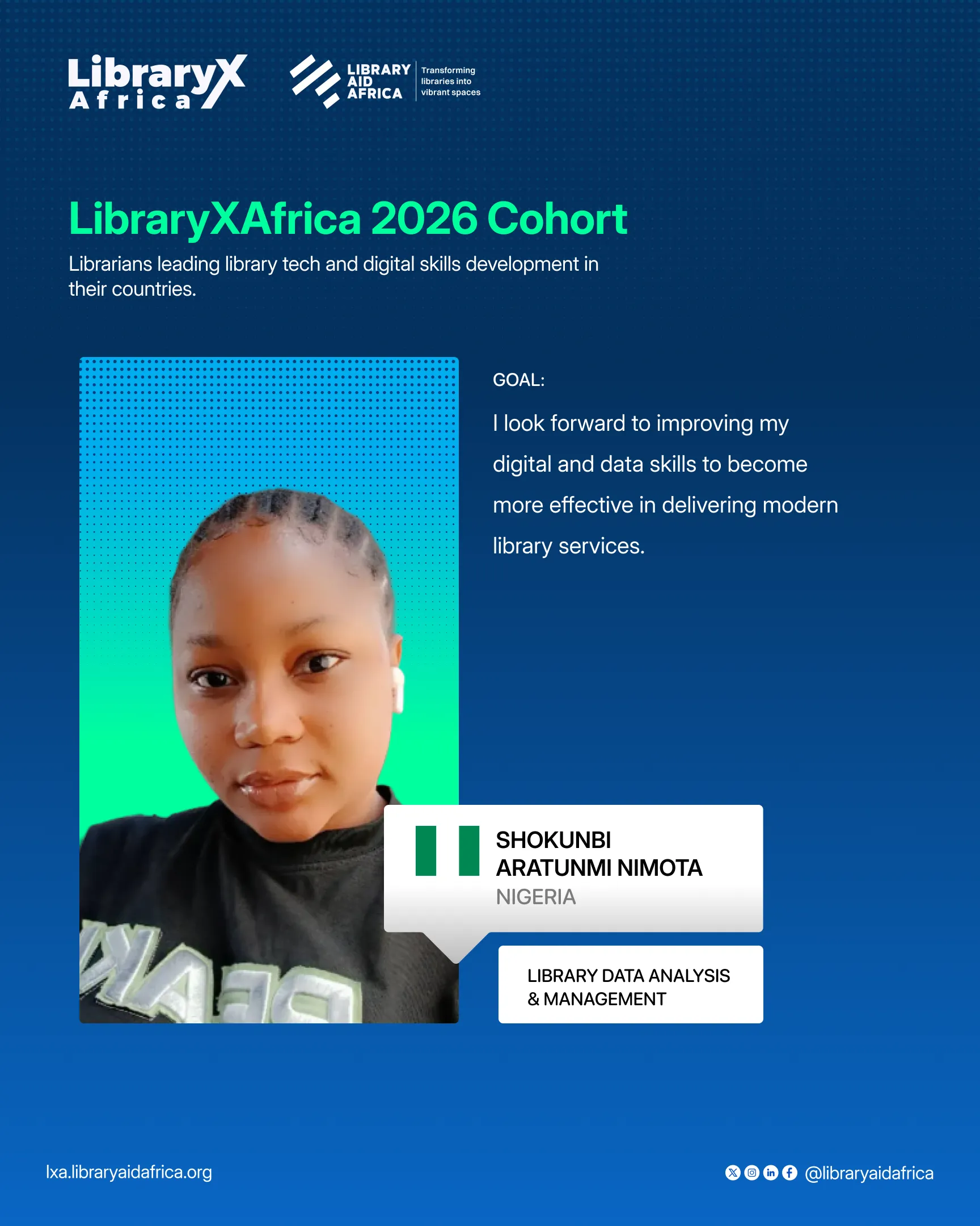 Shokunbi Aratunmi Nimota — Nigeria, Library Data Analysis & Management